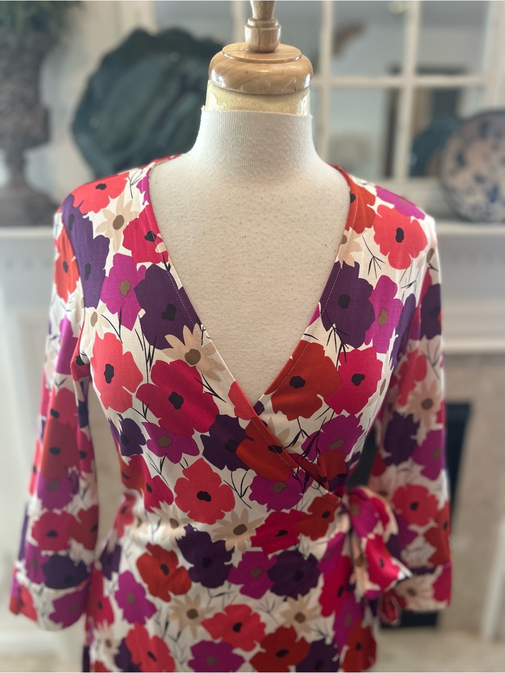 Diane Von Furstenberg Poppy Wrap Dress in a Vibrant Color Palette - Picture 2 of 12